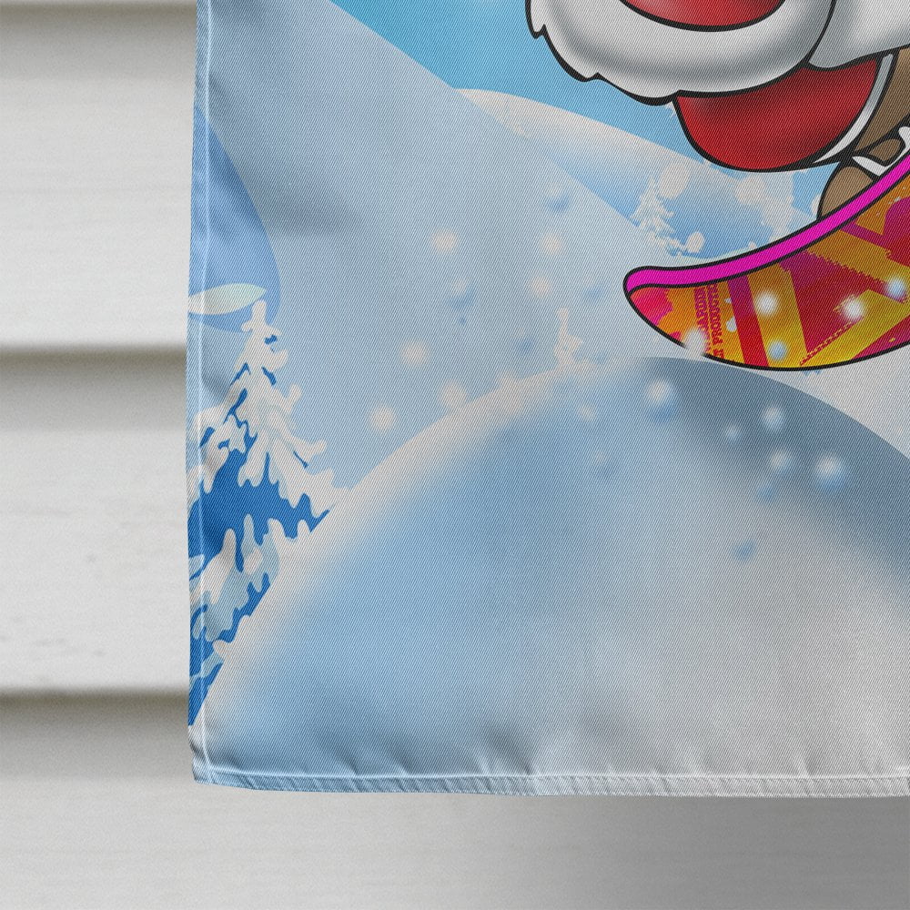 Christmas Santa Claus Snowboarding Flag Canvas House Size
