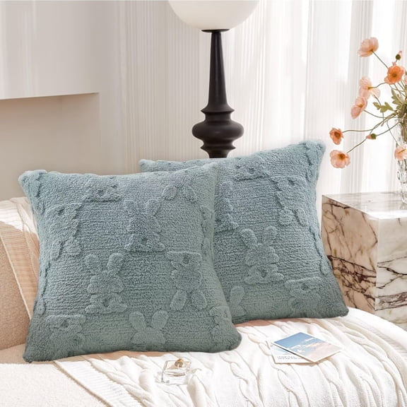 YYKihy Easter Pillow 18x18 Inch Easter Pillows Bunny Soft Plush Pillow For Sofa Livingroom Couch Cushion Easter Decorations
