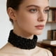thumbnail image 4 of Gargantilla de lentejuelas metálicas para mujer | Collar de terciopelo con escamas brillantes | Accesorio elegante para fiestas y festivales, 4 of 4
