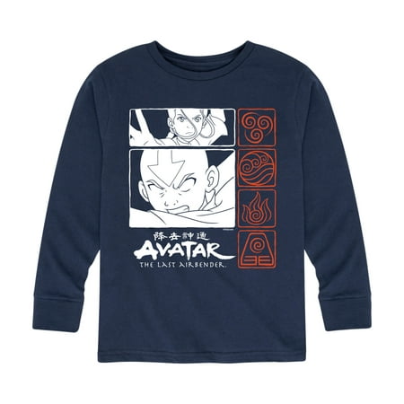 Avatar: The Last Airbender - Grid - Youth Long Sleeve Graphic T-Shirt