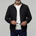 thumbnail image 3 of Annhoo Men Stand Collar Jacket Solid Color Zip Up Lightweight Comfy Outerwear Casual Dressy Work Business Coat, 3 of 8