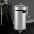 thumbnail image 4 of DSstyles Open Top Trash Can 65L / 17Gal Commercial GradeBrushed Stainless Steel for Outdoor | Kitchen Waste Bins Home House Family, 4 of 8
