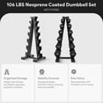 thumbnail image 4 of BalanceFrom 106 lb Neoprene Coated Iron Dumbbell Hex Weights Set with Stand, Black, 4 of 11