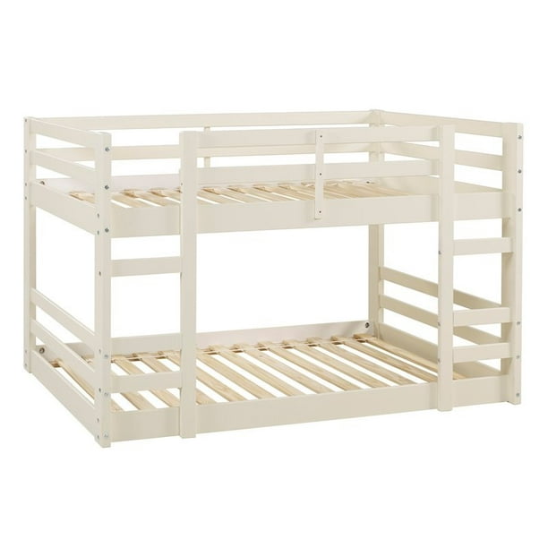 Low Wood Twin Over Bunk Bed White, Twin Bunk Bed Frame Dimensions