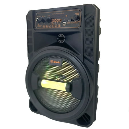 PVUEL 8" Wireless Bluetooth Speaker Party Mic with Remote Control,Black
