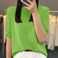thumbnail image 2 of Timegard Tops for Women 1/2 Sleeve Comfy Breathable Solid Color Casual Loose Knit Top Blouse Fashion, 2 of 3