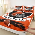 thumbnail image 4 of Erosebridal Football Cincinnati Sheet Set Twin, Soccer Sport Twin Sheet Sets, Orange Black Bedding Sets Twin Size, Breathable Room Decoration, 3pcs, 4 of 6