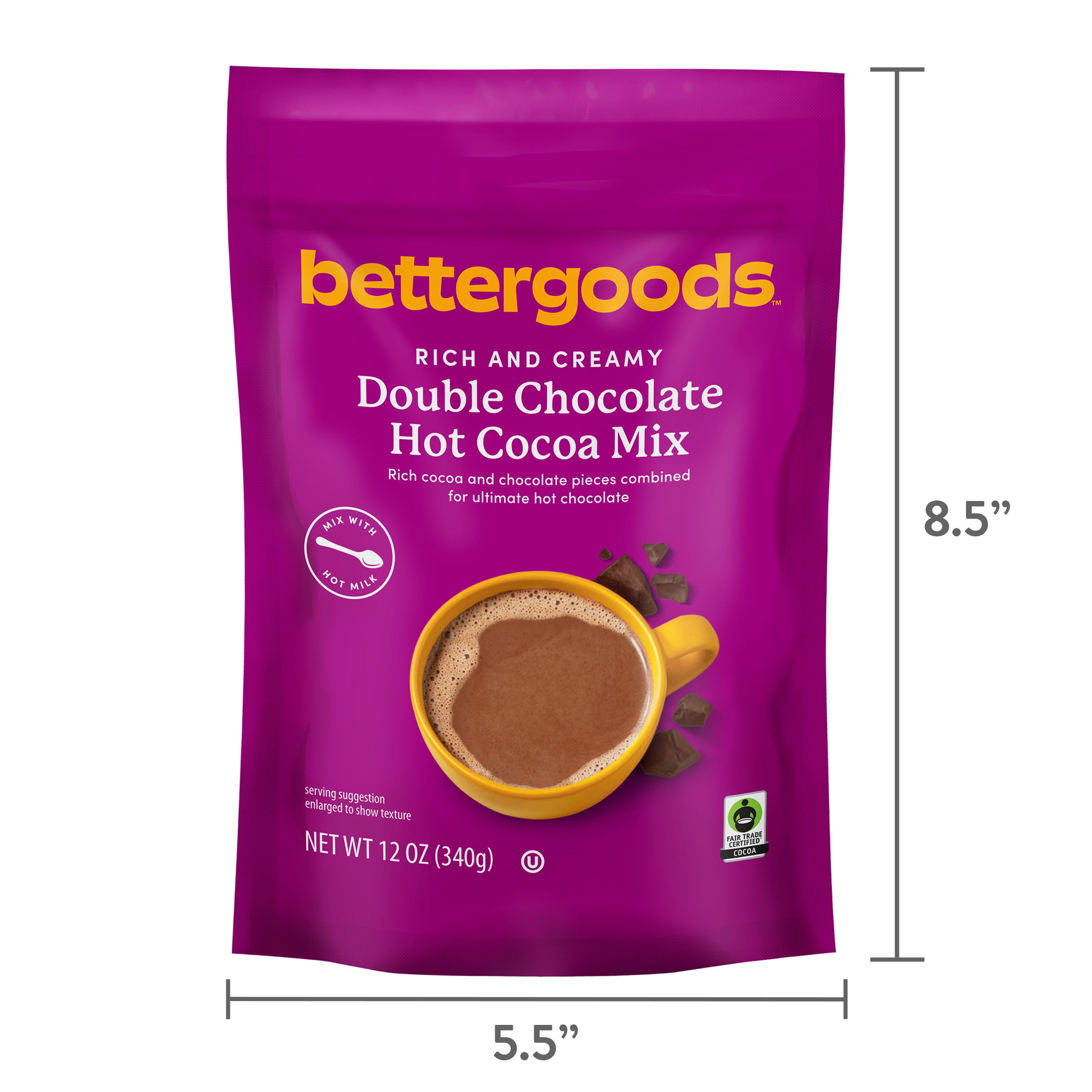 (6 pack) bettergoods Double Chocolate Hot Cocoa Mix, 12 oz
