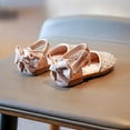 thumbnail image 6 of URMAGIC Girls Toddler/Little Kid Flats Dress Shoes Princess Pearls Bow Girl Glitter Party Wedding Sandals, 6 of 16