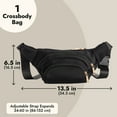 thumbnail image 2 of Zodaca Extra Large Fanny Pack - Adjustable 34-60 in Strap Waist Pack - Multi-Pocket Travel Pouch - Hands-Free Belt Bag - Black, Nylon, Fits 34-60 in Waist, 2 of 8