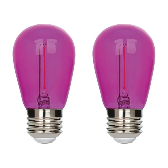 Westinghouse 2 Watt (40 Watt Equivalent) Pink S14 Omni Filament LED Light Bulb Medium (E26) Base, 2-Pack