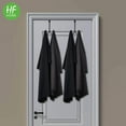 thumbnail image 4 of HFHOME 2Packs Over The Door Double Hanger Hooks, Metal Twin Hooks Organizer for Hanging Coats, Hats, Robes, Towels- Black, 4 of 8