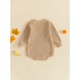 thumbnail image 6 of Baby Boy Girl Thanksgiving Outfit Letter Embroidered Knit Romper Long Sleeve Crew Neck Sweater Bodysuit Fall Winter Clothes 0-18M, 6 of 9