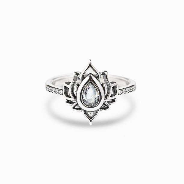 Hecate Triple Moon Ring Set Amethyst o Red Crystal Wedding Ring Unique Moon Goddess Anillos para mujeres Regalo gótico Tan Jianjun unisex
