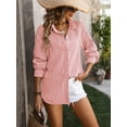 thumbnail image 6 of Spring And Summer Women's Wavy Texture Loose Fashion Shirt, 6 of 7