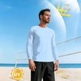 thumbnail image 2 of Feancey Mens Big and Tall Sun Shirts UV Protection Long Sleeve T-Shirts Ice Silk Cool Hiking Shirt Outdoor Lightweight Quick Dry Fishing Shirt Light Blue S, 2 of 10