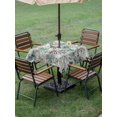 thumbnail image 4 of Outdoor Tablecloth with Umbrella Hole for Patio/Picnic/Party/Camping, Palm Leaves Waterproof Table Cloth Square Cover Washable, Turquoise Tropical Leaf Botanical Retro Spring (60"x 60"), 4 of 8