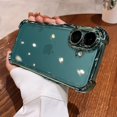 thumbnail image 1 of Luxury Plating Shockproof Transparent Case For iPhone 16 Pro Max 15 Plus 14 13 12 11 XR XS X Hard Acrylic Back Soft Bumper Cover Green For iPhone 14Pro Max, 1 of 6