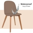 thumbnail image 5 of Set of 4 Modern Armless Dining Chair Set with Molded Plastic Seat Shell and Solid Wooden Legs, Brown, 5 of 12