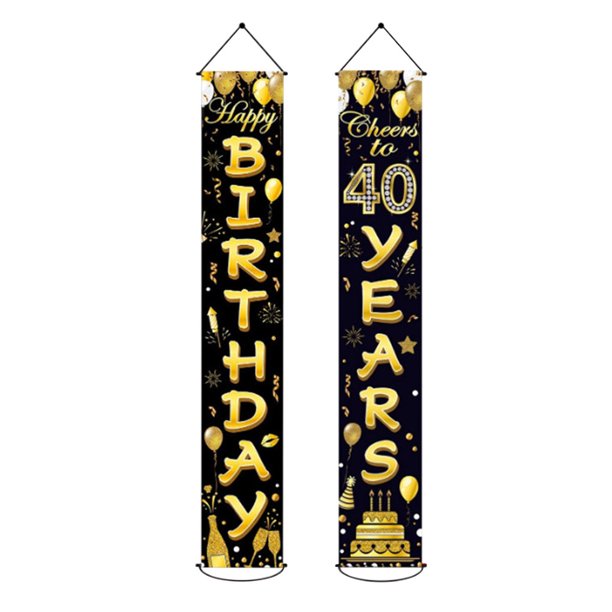 Worallymy Birthday Couplet Door Hanging Banner Home Party Bunting Fondo Decoración Signo 40 años de edad Worallymy JD735816312
