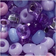 Czech Seed Beads 6/0 Purple Parasols Mix (1 ounce)