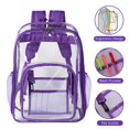 thumbnail image 6 of Inadays Waterproof Clear Backpack Heavy Duty PVC Transparent Large Capacity Backpack with Reinforced Strap for School, Work, Stadium, Travel, Security, Festival, College (Purple), 6 of 9