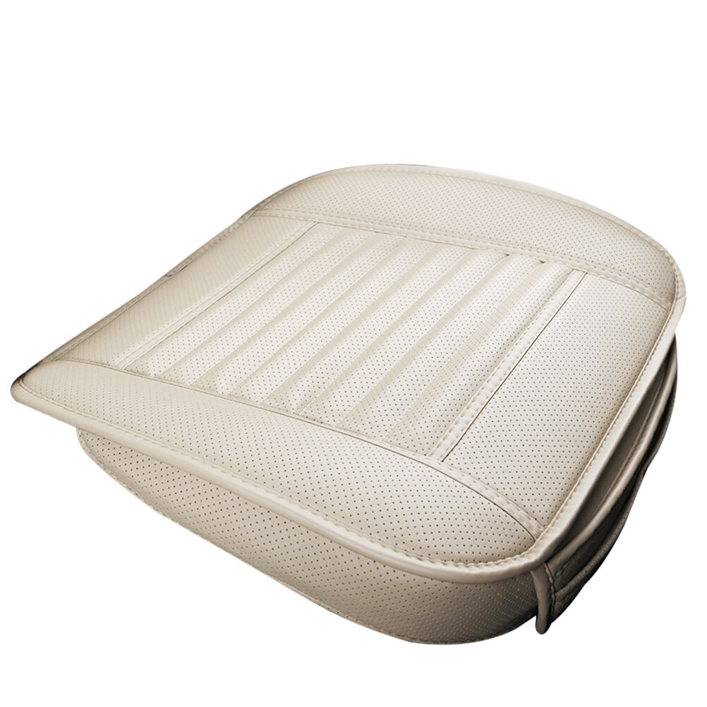 OULII Breathable Car Seat Covers Car Seat Cushion Cover Sponge Beige Single Seat Cover without Backrest 1Pack