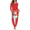 thumbnail image 1 of Conjunto de pijama de manga larga para mujer, ropa de dormir con diseño navideño, para Primavera e invierno, envío directo, 1 of 4