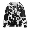 thumbnail image 3 of Garronmavis Cow Print Women Fall Sweaters Hoodies Zip Up Long Sleeve Shirts Clothes Versatile Cozy Women Oversized Sweatshirts Loose Smooth Hoodies for Womens, 3 of 7