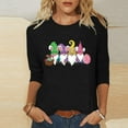 thumbnail image 3 of Hauts pour Femmes Imprimé Col Rond Pâques Imprimé Manches 3/4 T-Shirt Col Rond Chandail, T-Shirts pour Femmes, Hauts de Pâques pour Femmes, Pulls pour Femmes, 3 of 5