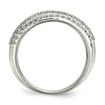 thumbnail image 2 of White Sterling Silver Ring Band Fashion Open Back Cubic Zirconia CZ Round Clear, 2 of 4
