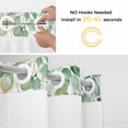 thumbnail image 5 of Sage Green Eucalyptus Leaf No Hook Shower Curtain with Snap in Liner Spring Summer Botanical Plaid Waterproof Bathroom Shower Curtain with See Through Top Window for Bathtub 72" x 84", 5 of 9