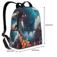 thumbnail image 4 of Lsque Fantasy Underwater Adventure Pattern Backpack – School Travel Canvas Daypack with Ergonomic Padded Straps, Multiple Compartments & Leather Handle, 4 of 5