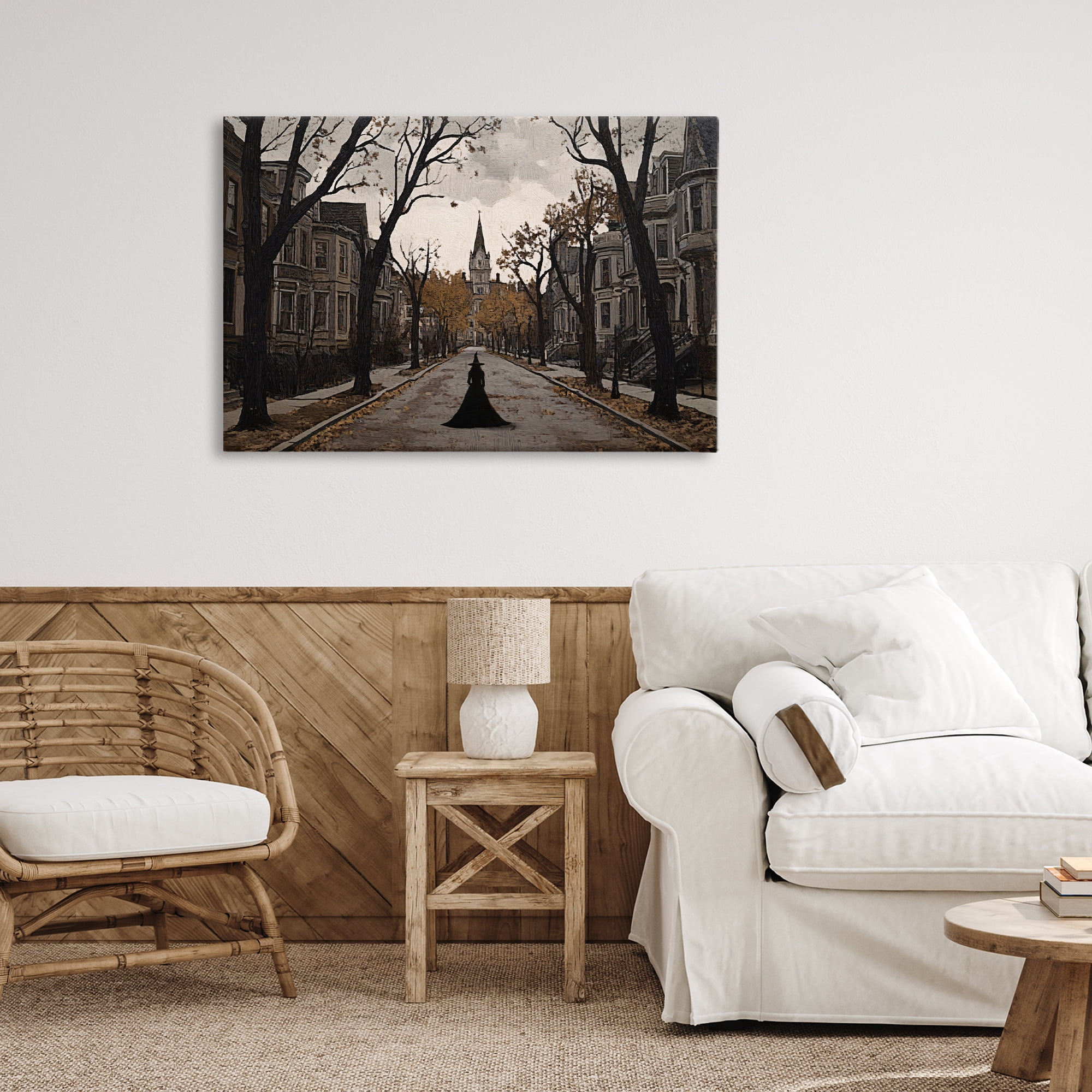 Stupell Industries Witch Strolling Town Streets Canvas Wall Art, design by Jacky Ngan