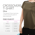 thumbnail image 2 of FITKICKS Crossovers Active Lifestyle T-Shirt Cross-Back Workout Top, Olive Medium (Women's), 2 of 8