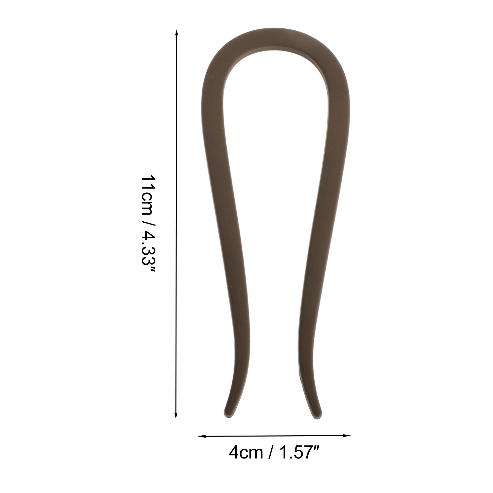Unique Bargains U-shaped Hair Pin 4.33"x1.57" 1 Pc Matte Brown