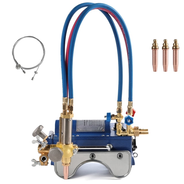 KFFKFF Electromagnetic Gas Pipe Cutting Machine, 2"-30"/Min Automatic Pipe Beveler for 0.2"-4" Thick Tube, Features 3 Tips & Adjustable Angles, Torch Burner Beveler