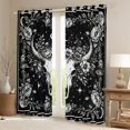 thumbnail image 2 of Homewish Female Men Bull Skull Curtains Pack of 2 (42x84 Each),Chic Floral Flowers Curtains Blackout,Bohemian Retro Vintage Aesthetic Bedroom Curtains,Breathable Home Decor, 2 of 6