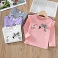 thumbnail image 4 of Toddler Girls Tshirts Soft Crewneck Comfort Basic Print Long Sleeve Girls' Tops, Tees & Blouses Size 4-5T,Grey, 4 of 4
