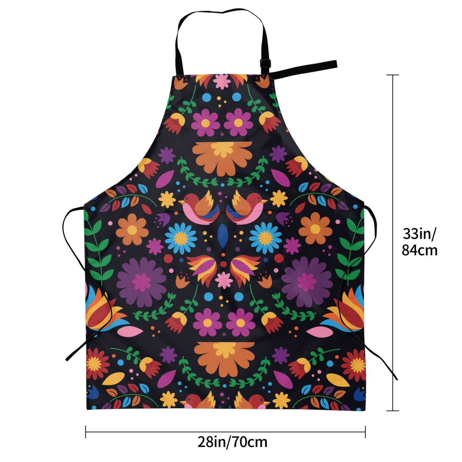 Kdxio Colorful Floral2 Apron with Pockets Adjustable Kitchen Aprons for Men Women Waterproof Aprons for Cooking,Drawing,Crafting, Baking Household Cleaning
