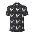 thumbnail image 3 of Vsdgher Cartoon Rooster Print Men's Short Sleeve Stretch Polo Shirt, Moisture-Wicking Performance Polo Shirt, 3 of 8