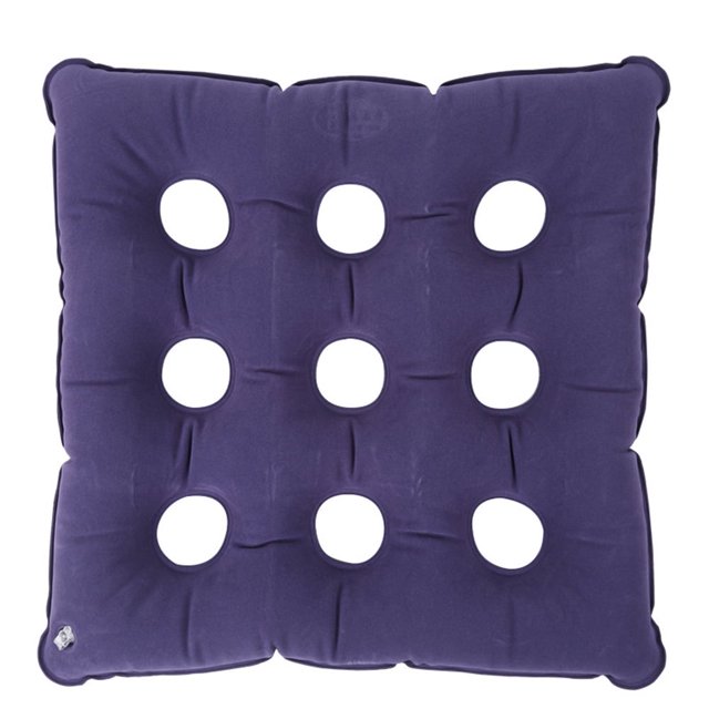 Cojín inflable Happon para silla de ruedas, paquete de 1, color azul oscuro, con bomba manual, colchón de aire transpirable para estar sentado durante largos periodos.