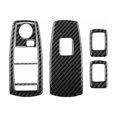thumbnail image 2 of Real Bright Soft Car Interior Carbon Fiber Sticker Decoration5Pcs Carbon Fiber Window Lift Switch Cover For BMW X3 E83 2004-10 Type AAuto Car Protection Interior Accessories, 2 of 8