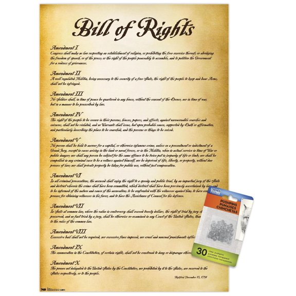 The United States of America - Bill of Rights Wall Poster, 22.375" x 34"