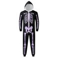 thumbnail image 5 of Family Halloween Pajamas Onesie Novelty Skeleton Pajamas Zipper Hooded Jumpsuit Pjs Loungewear Holiday Family Pajamas Nightwear Men, 5 of 5