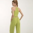 thumbnail image 6 of Women's High Neck Cropped Tank Top with Racer Style Straps and Seamless Fit for Active and Casual Wear - X Large, Green, 6 of 7