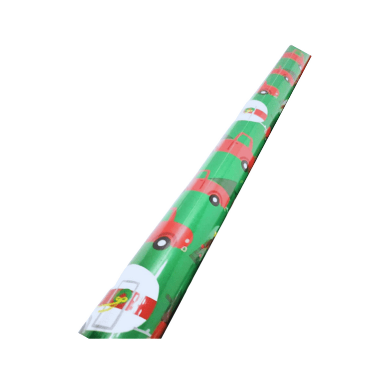 American Greetings Christmas Reversible Wrapping Paper, Red, Green