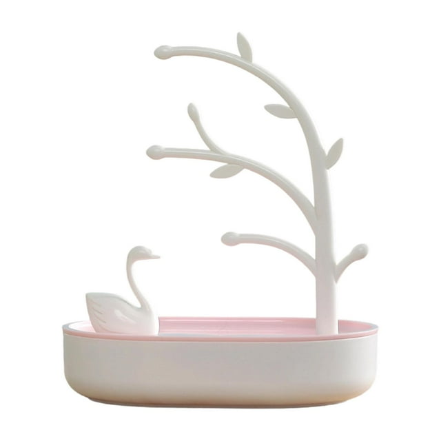 Joyero de Lago de los Cisnes, decoración para mujer, bandeja de moda, estante para aretes, estuche de almacenamiento Rosa