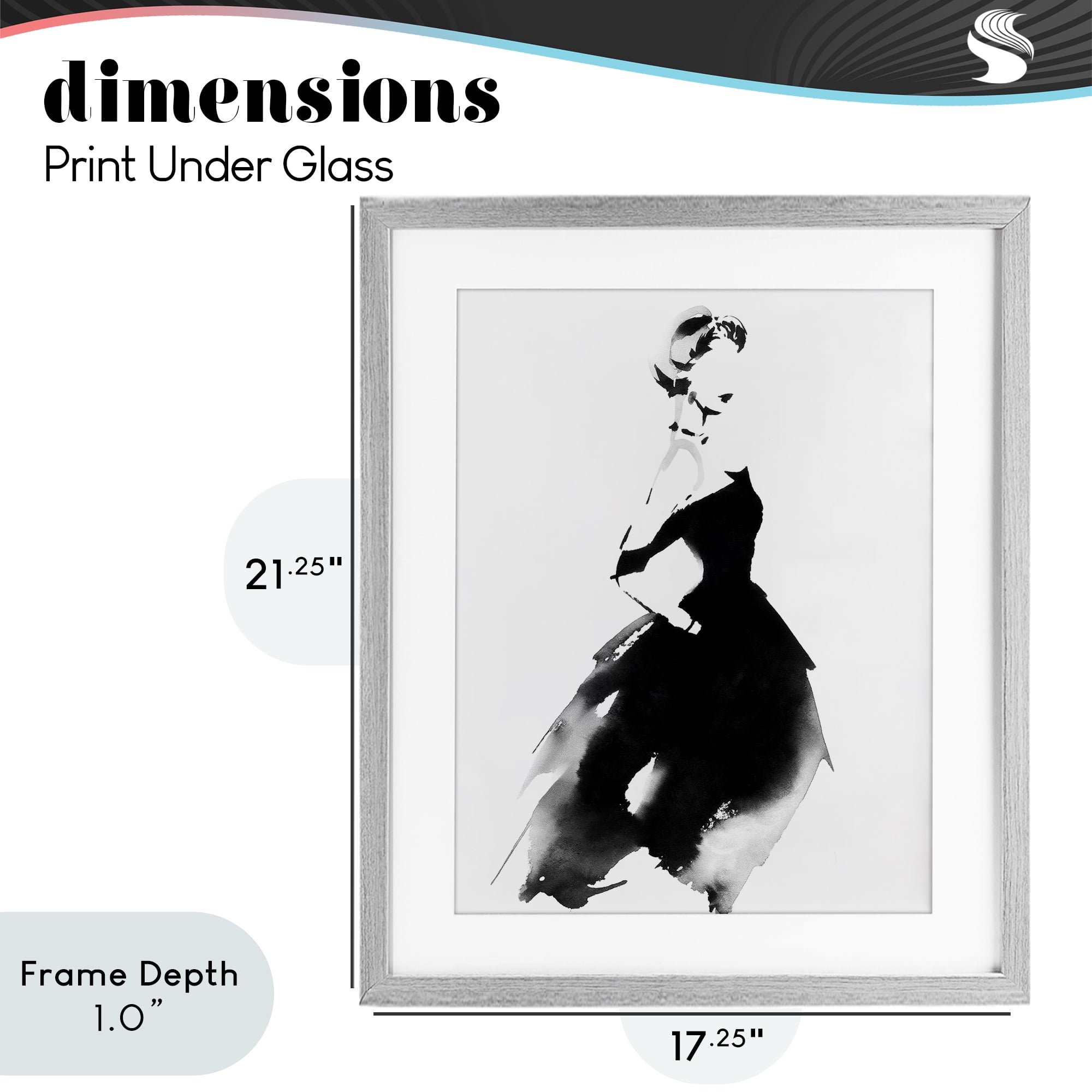 Stupell Industries Shadow Waltz Silhouette Gray Framed Print Under Glass, design by Svetlana Aleynikova