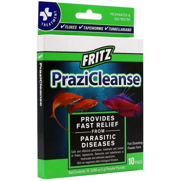 Fritz Aquatics PraziCleanse Parasitic Treatment [New Aquarium Supplies, , Aquarium Parasite and Ick Care, Fritz Aquatics, Aquarium Supplies] 10 count